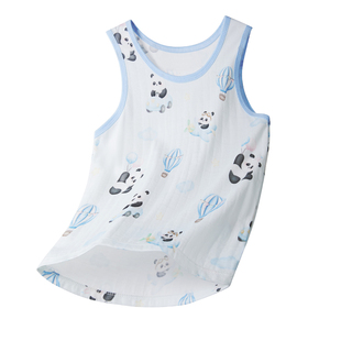 儿童背心男童春夏运动跨栏无袖打底T恤宝宝100%纯棉百搭休闲上衣