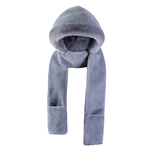 冬天帽子围巾手套三件套一体护耳帽围巾加厚男女双层加绒学生脖套