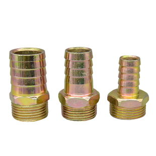 铁宝塔接头碳钢镀锌外牙英制螺纹快速接皮管高压油管软管快插头