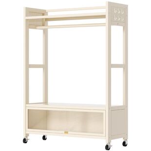 挂衣架落地衣帽架家用卧室衣架玄关可移动衣柜入户衣帽柜鞋柜一体