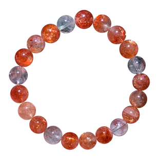 天然小颗粒阿鲁沙长石手链绿柱石日光石金太阳石手串饰品礼物情侣