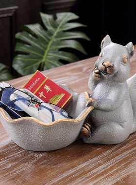 L放钥匙收纳盒门口鞋柜摆件北欧招财猪客厅创意家居装饰现代简i.