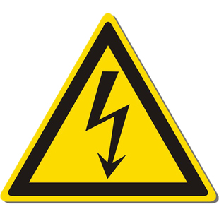 推荐工厂车间警示贴纸三角形闪电标志牌设备安全警告标签ELE-K005