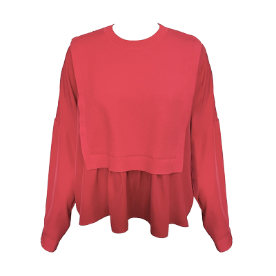 容子木ROSEMOO24年秋季新款垂顺面料拼接款套头衫RCL3TP309C