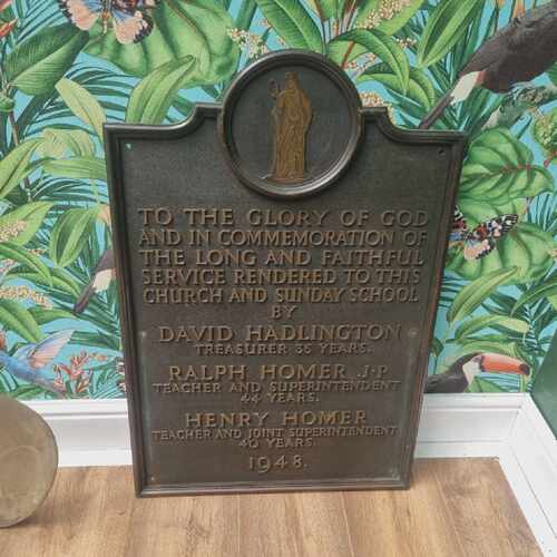 DECORATIVE PLAQUE POST WAR ECCLESIASTICAL LOCAL HISTORY F.OS
