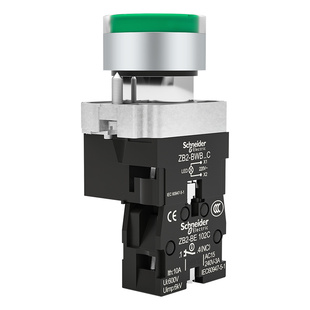 施耐德带灯按钮开关24v/220v金属自锁XB2BW33B1C指示灯自复位22mm