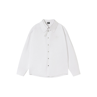 FORNINES设计感可拆双层领长袖衬衫男女潮牌春季款高智感小众外套