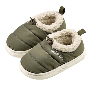 巴拉巴拉儿童棉拖鞋男童冬季宝宝室内保暖加绒女童小孩包跟家居鞋