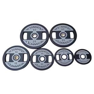 泰诺健款杠铃片大孔5CM包胶实心铸铁家用健身房深蹲硬拉举重器材
