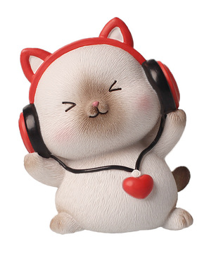 ins可爱卡通树脂汽车小猫咪摆件
