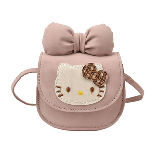 儿童宝宝零钱包可爱kt猫斜挎包女孩蝴蝶结小方包公主女童单肩包潮