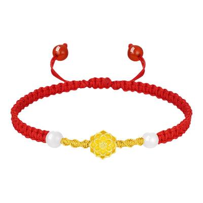 周大生黄金镶玉手链女款