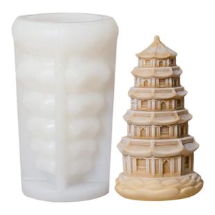 龙华塔文创慕斯蛋糕硅胶模具建筑冰淇淋立体钟楼食品级磨具国潮