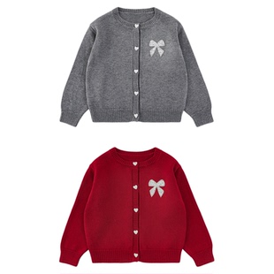 幼悠童装女童毛衣2025新款冬装洋气羊毛混纺开衫厚实保暖儿童年服