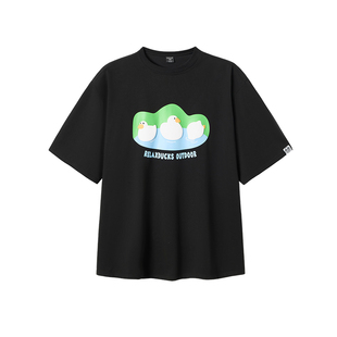 韦恩泽维尔加肥加大男装大码夏季休闲圆领立体卡通印花棉T恤9169