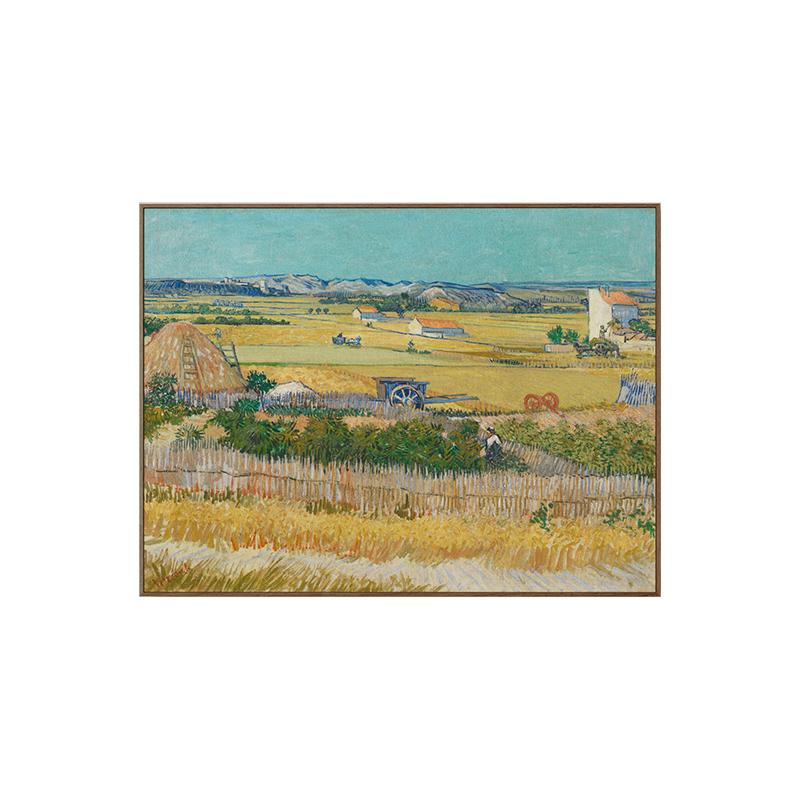 丰收麦田》复古艺术客厅装饰画中古风卧室玄关柜挂画风景壁画名画