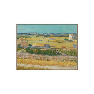 丰收麦田》复古艺术客厅装饰画中古风卧室玄关柜挂画风景壁画名画