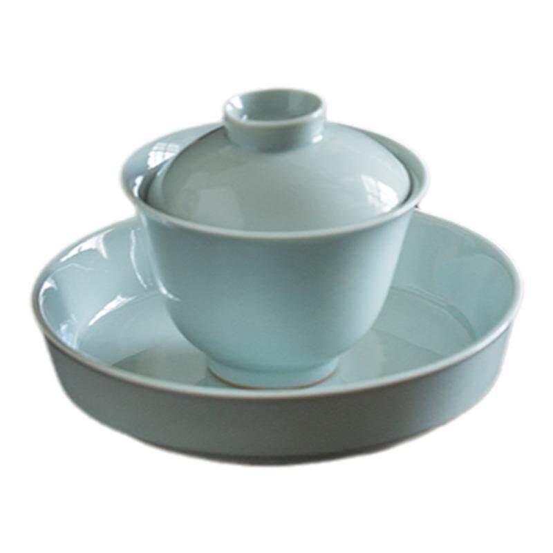 三点水盖碗茶具套装手工功夫茶具
