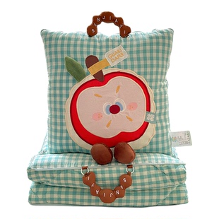 全棉小苹果抱枕车用被子两用2025新款二合一沙发靠枕午睡枕头毯子