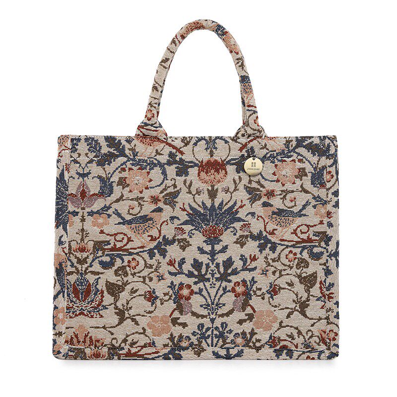 下酒话DrinKing帆布刺绣托特包女2025新款时尚通勤大容量单肩大包