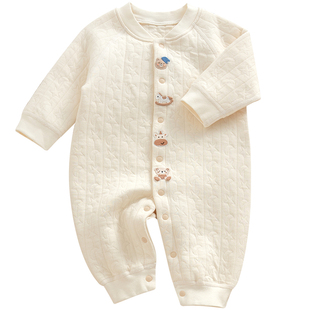 空气棉连体衣小月龄早春薄夹棉外出婴儿衣服a类男女宝宝洋气穿搭