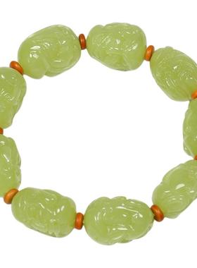 涵韵珠宝和田玉手串罗汉头手链玉罗汉手串天然玉石节日礼物