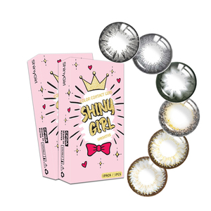 Shinygirl半年抛美瞳女黑色大直径女近视彩色隐形眼镜旗舰店
