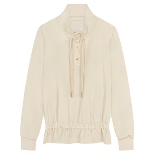 邱莹莹 HELAAOMI “收腰卫衣”莱赛尔松紧设计自然褶裥卫衣