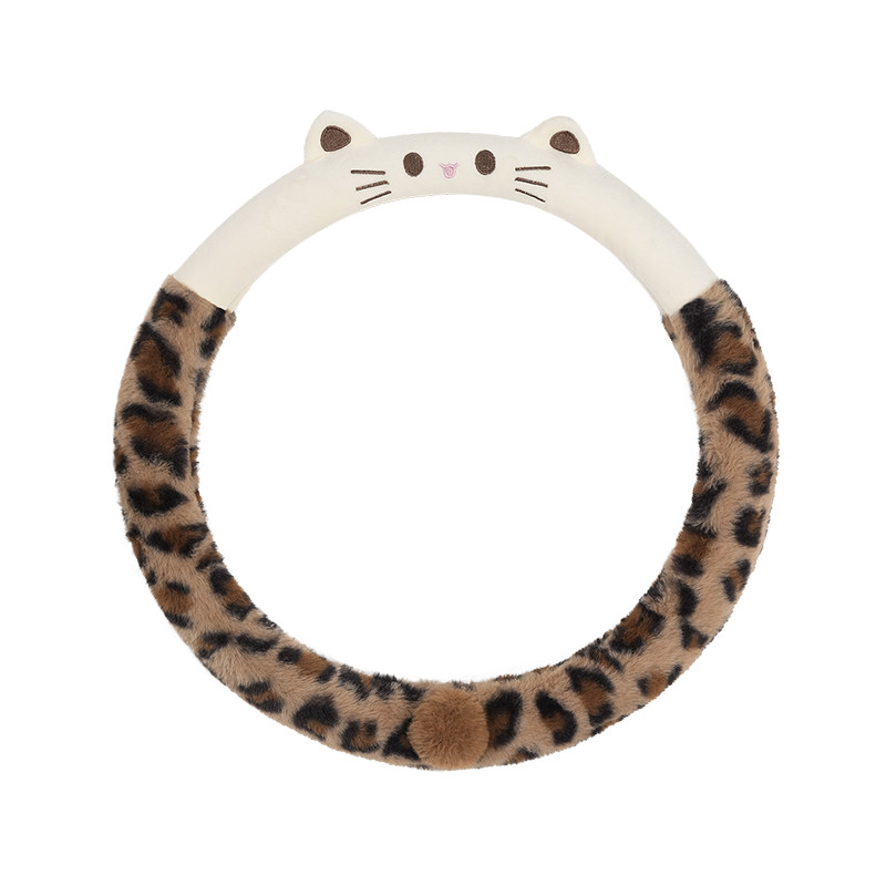 冬季毛绒方向盘套保暖防滑小猫