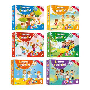 【原版正品】进口新版第二版kids corner1 2 3 4 5 6级朗文培生直通车longman english link书练习册APP少儿英语培训教材