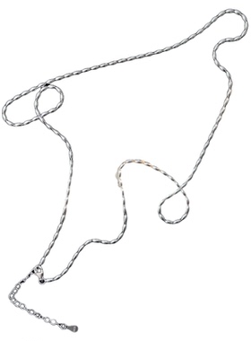 S925纯银米粒珠橄榄粒毛衣链女