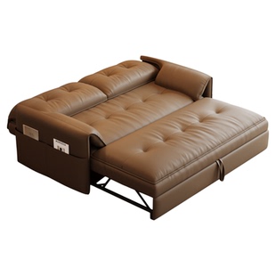 多功能网红可折叠抽拉式实木沙发床客厅家用双人一体两用型伸缩床