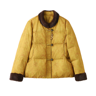 新中式国风白鸭绒短款羽绒服女2025年冬季新款小个子保暖气质外套