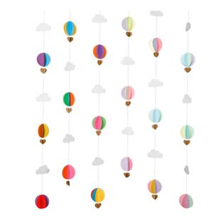 开学教室场景布置装饰六一儿童节热气球云朵拉花彩旗生日幼儿园