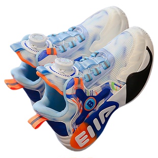 2025春秋新款儿童运动篮球鞋网面透气旋转扣女童鞋子男童跑步网鞋