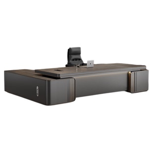 新中式小型老板桌办公桌轻奢高级感实木烤漆大班台办公室办公家具