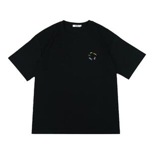 sanse中性T恤短袖男女同款休闲上衣潮牌街头文化宽松百搭套头衫