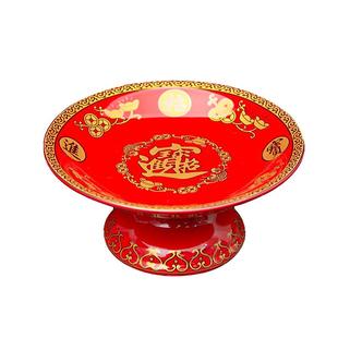 陶瓷供果盘佛堂贡品盘招财进宝仙家道家家用莲花上供贡水果的果盘