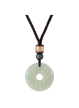 和田玉双貔貅平安扣吊坠女款