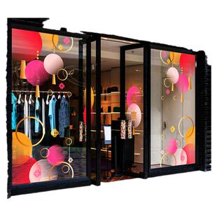 新年渐变波点抽象灯笼时尚新中式装饰窗花展厅艺术元旦氛围布置贴