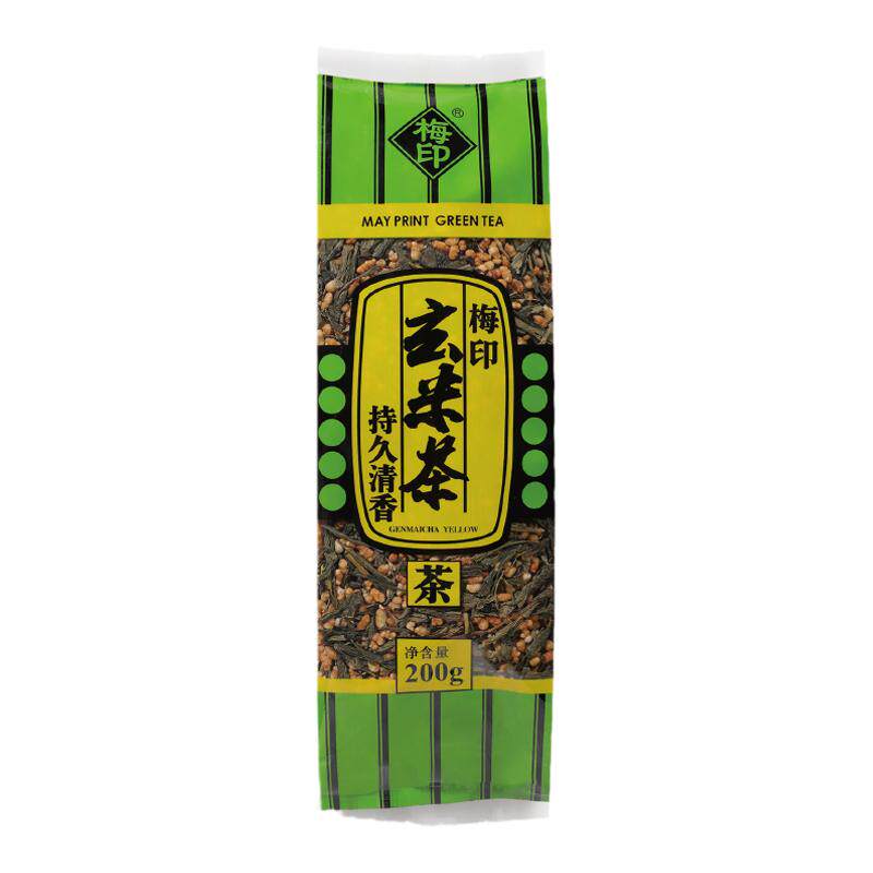 日式玄米茶梅印玄米茶200g正宗蒸清绿茶袋装泡茶日式茶糙米茶