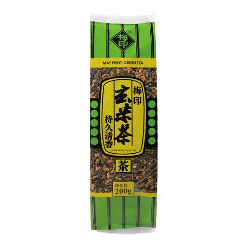 日式玄米茶梅印玄米茶200g正宗蒸清绿茶袋装泡茶日式茶糙米茶