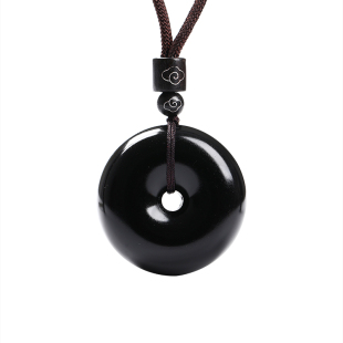 正品保真和田玉墨玉平安扣吊坠项链情侣一对玉佩男女挂件玉石玉坠