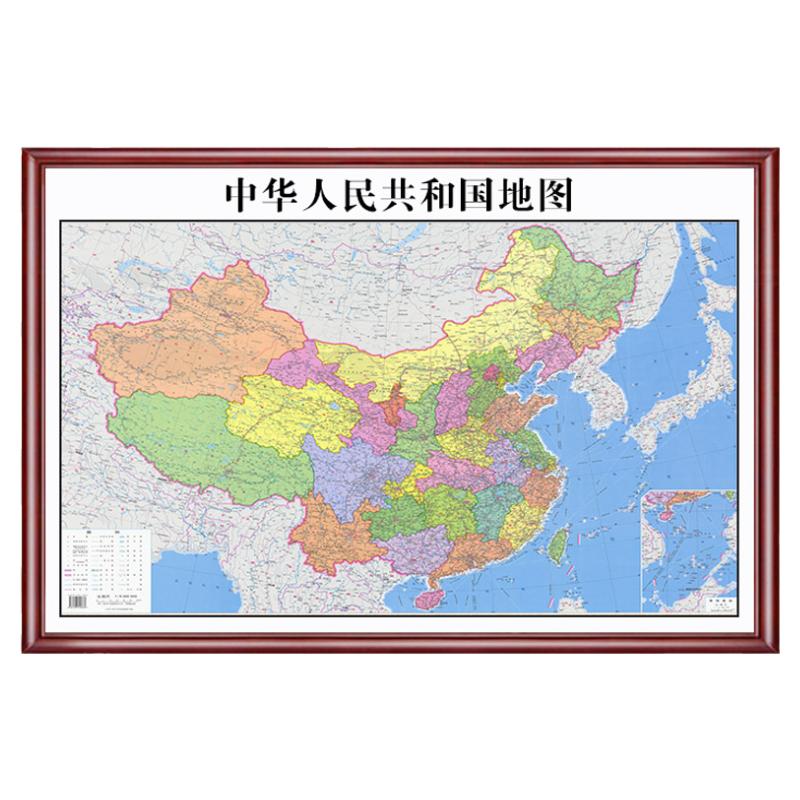 2021年新版中国地图书房挂画
