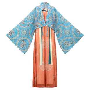 花朝记｜点绛唇｜唐制汉服法门寺披衫齐胸五裥裙传统复原撞色陶俑