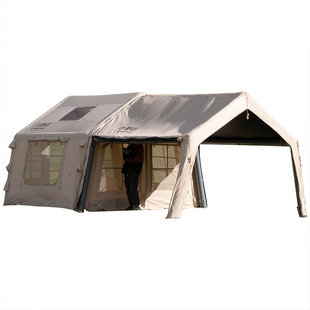 野迎8+8.8㎡pro拓展式充气帐篷野营秋冬户外露营过夜装备黑胶防雨