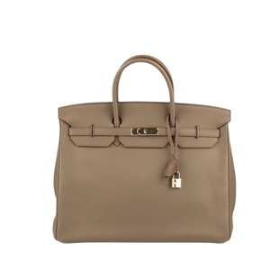 「9.0新」HERMES(爱马仕)BIRKIN锡器灰CLEMENCE皮40手提包