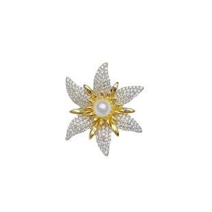 横跨三季美女达人BI入日系21年新款雏菊tian然淡水珍珠胸花胸针