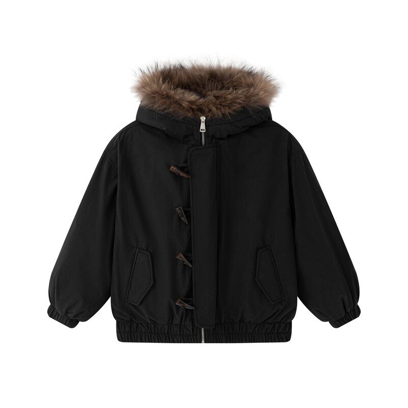 女童皮草外套冬季新款派克服羽绒