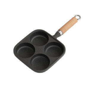 铸铁鸡蛋汉堡锅平底煎锅四孔不粘锅家用煎蛋神器早餐锅蛋堡煎饼锅